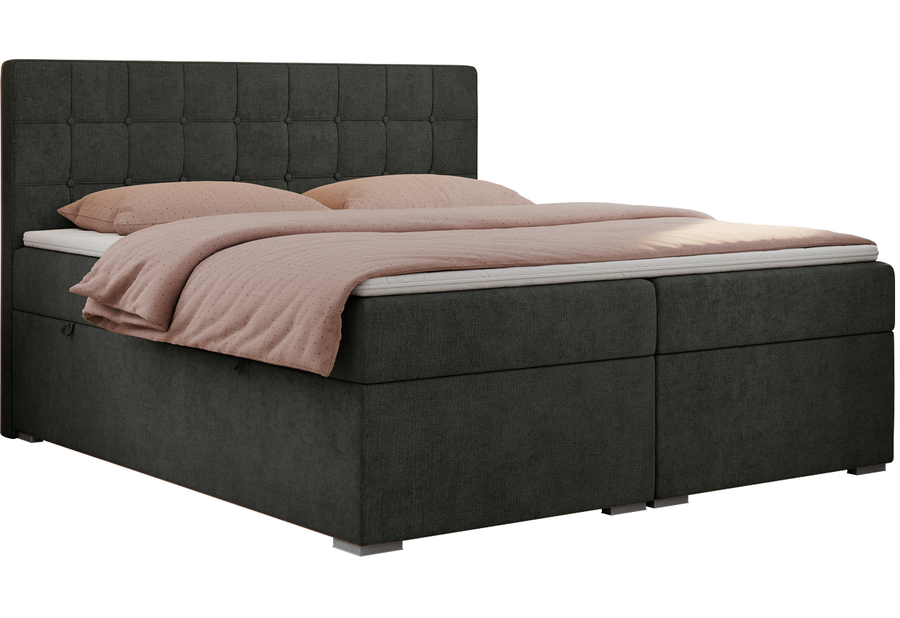 Łóżko kontynentalne CARMEN 120x200 - H4 - ciemnoszary, struktura