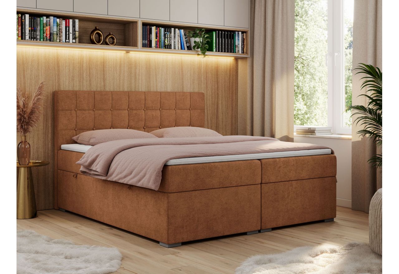 Łóżko kontynentalne CARMEN 120x200 - H3 - pomarańczowy, struktura