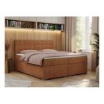 Łóżko kontynentalne CARMEN 180x200 - H3 - pomarańczowy, struktura