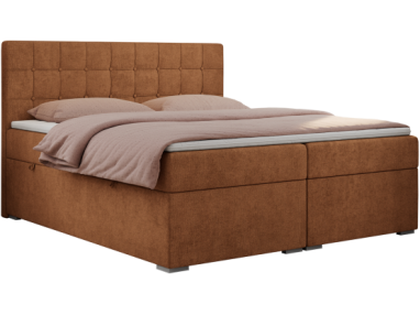 Łóżko kontynentalne CARMEN 200x200 - H3 - pomarańczowy, struktura