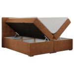 Łóżko kontynentalne CARMEN 200x200 - H3 - pomarańczowy, struktura