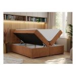 Łóżko kontynentalne CARMEN 140x200 - H4 - pomarańczowy, struktura