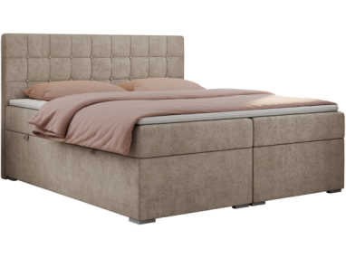 Łóżko kontynentalne CARMEN 140x200 - H3 - beżowy, struktura