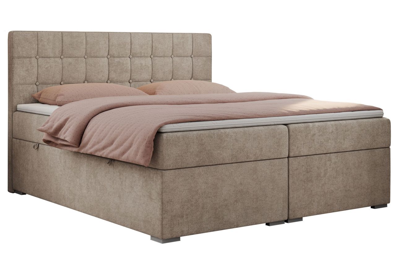 Łóżko kontynentalne CARMEN 180x200 - H3 - beżowy, struktura