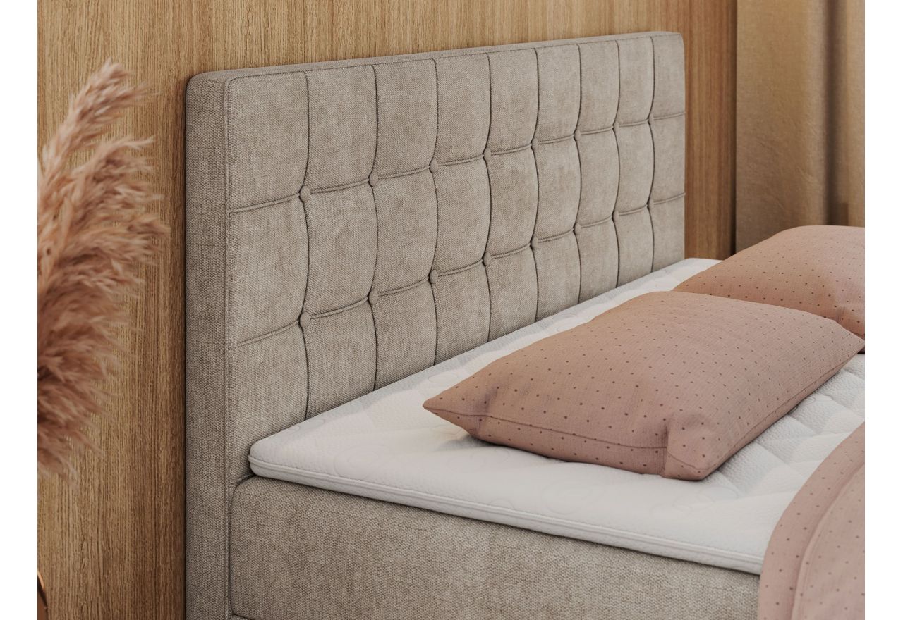 Łóżko kontynentalne CARMEN 200x200 - H3 - beżowy, struktura