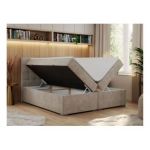 Łóżko kontynentalne CARMEN 200x200 - H3 - beżowy, struktura