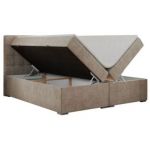 Łóżko kontynentalne CARMEN 200x200 - H3 - beżowy, struktura