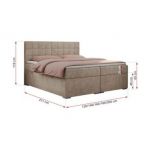 Łóżko kontynentalne CARMEN 140x200 - H4 - beżowy, struktura