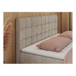 Łóżko kontynentalne CARMEN 160x200 - H4 - beżowy, struktura