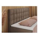 Łóżko kontynentalne CARMEN 160x200 - H4 - brązowy, welwet