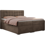 Łóżko kontynentalne CARMEN 200x200 - H4 - brązowy, welwet