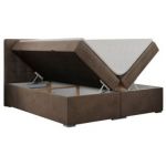 Łóżko kontynentalne CARMEN 200x200 - H4 - brązowy, welwet
