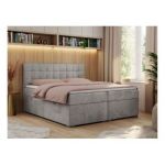 Łóżko kontynentalne CARMEN 120x200 - H3 - jasnoszary, welwet