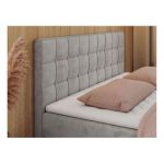 Łóżko kontynentalne CARMEN 160x200 - H3 - jasnoszary, welwet