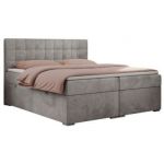 Łóżko kontynentalne CARMEN 160x200 - H3 - jasnoszary, welwet