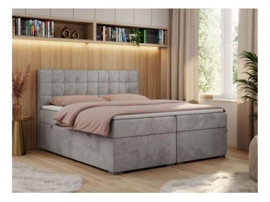 Łóżko kontynentalne CARMEN 120x200 - H4 - jasnoszary, welwet