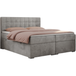 Łóżko kontynentalne CARMEN 140x200 - H4 - jasnoszary, welwet