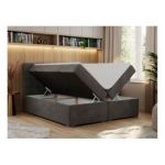 Łóżko kontynentalne CARMEN 140x200 - H3 - ciemnoszary, welwet