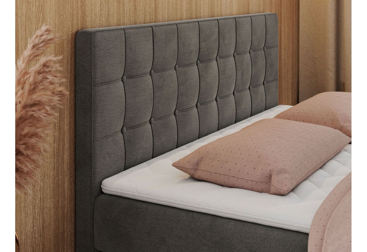 Łóżko kontynentalne CARMEN 180x200 - H4 - ciemnoszary, welwet