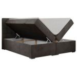 Łóżko kontynentalne CARMEN 180x200 - H4 - ciemnoszary, welwet