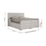 Łóżko kontynentalne SUSAN 120x200 - H4 - biały, ekoskóra