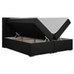 Łóżko kontynentalne SUSAN 160x200 - H3 - czarny, ekoskóra