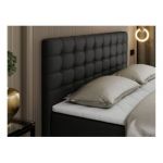 Łóżko kontynentalne SUSAN 120x200 - H4 - czarny, ekoskóra