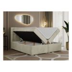 Łóżko kontynentalne SUSAN 120x200 - H3 - beżowy, welwet