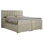 Łóżko kontynentalne SUSAN 160x200 - H3 - beżowy, welwet