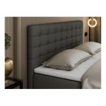 Łóżko kontynentalne SUSAN 160x200 - H3 - ciemnoszary, ekoskóra