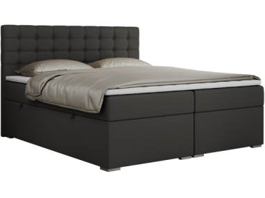 Łóżko kontynentalne SUSAN 180x200 - H3 - ciemnoszary, ekoskóra