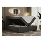 Łóżko kontynentalne SUSAN 200x200 - H3 - ciemnoszary, ekoskóra