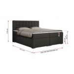 Łóżko kontynentalne SUSAN 120x200 - H4 - ciemnoszary, ekoskóra