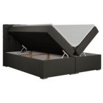 Łóżko kontynentalne SUSAN 160x200 - H4 - ciemnoszary, ekoskóra