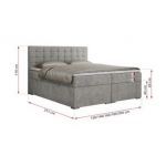 Łóżko kontynentalne SUSAN 120x200 - H3 - jasnoszary, struktura