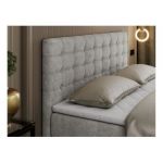 Łóżko kontynentalne SUSAN 120x200 - H3 - jasnoszary, struktura