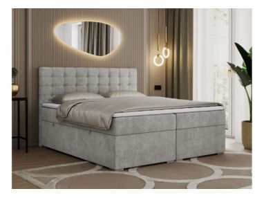 Łóżko kontynentalne SUSAN 160x200 - H3 - jasnoszary, struktura