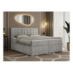 Łóżko kontynentalne SUSAN 180x200 - H3 - jasnoszary, struktura