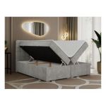 Łóżko kontynentalne SUSAN 120x200 - H4 - jasnoszary, struktura