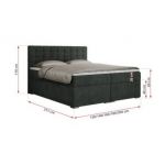 Łóżko kontynentalne SUSAN 120x200 - H3 - ciemnoszary, struktura