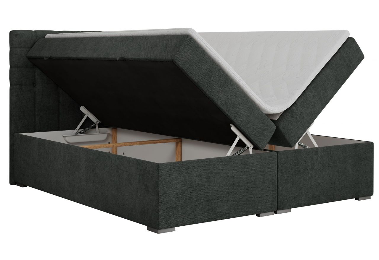 Łóżko kontynentalne SUSAN 180x200 - H3 - ciemnoszary, struktura