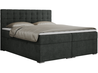 Łóżko kontynentalne SUSAN 120x200 - H4 - ciemnoszary, struktura