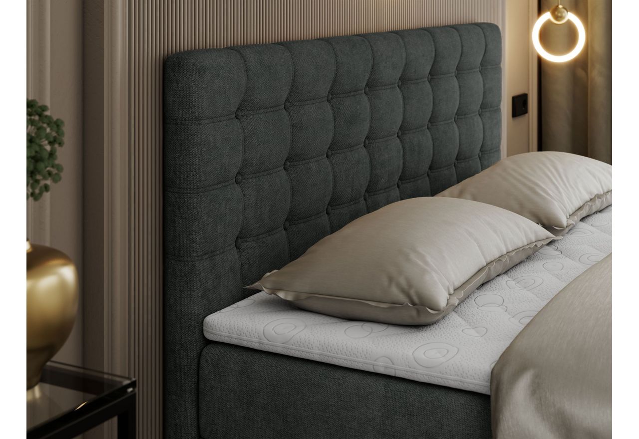 Łóżko kontynentalne SUSAN 120x200 - H4 - ciemnoszary, struktura