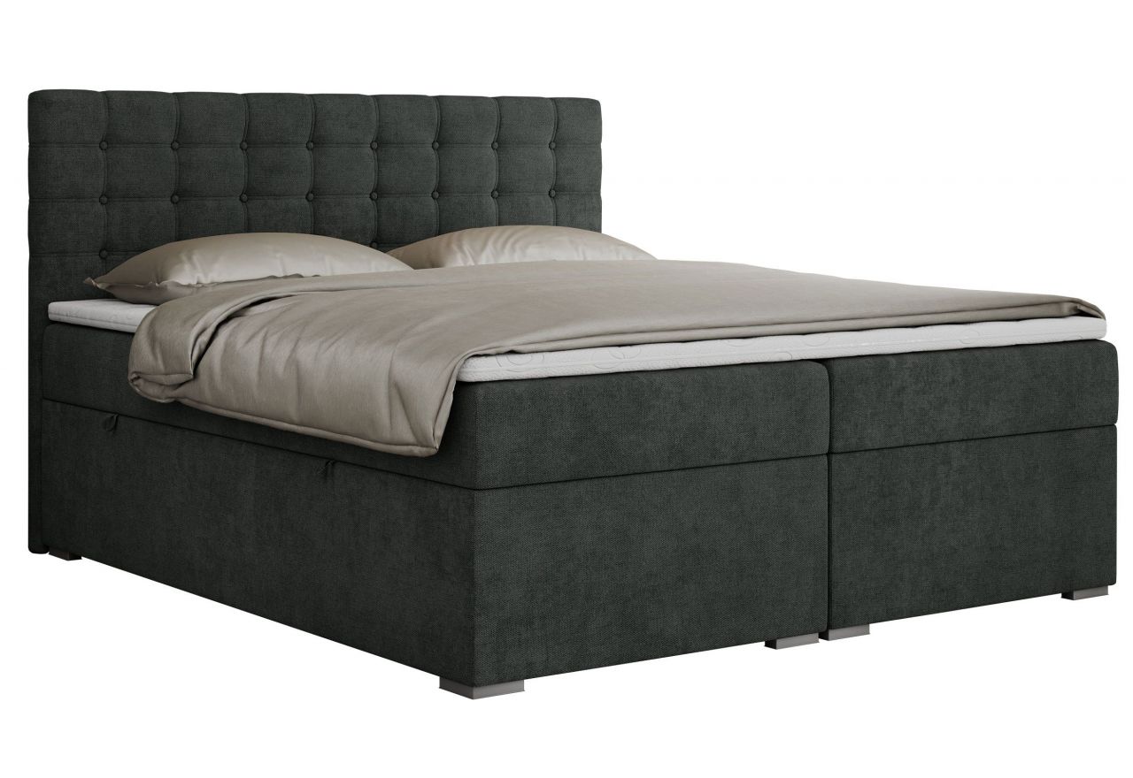 Łóżko kontynentalne SUSAN 140x200 - H4 - ciemnoszary, struktura