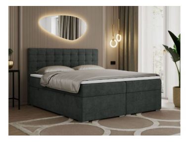 Łóżko kontynentalne SUSAN 160x200 - H4 - ciemnoszary, struktura