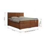 Łóżko kontynentalne SUSAN 140x200 - H3 - pomarańczowy, struktura