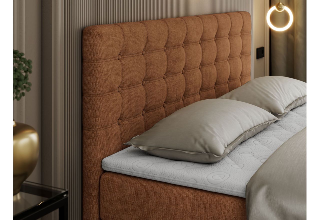 Łóżko kontynentalne SUSAN 160x200 - H3 - pomarańczowy, struktura