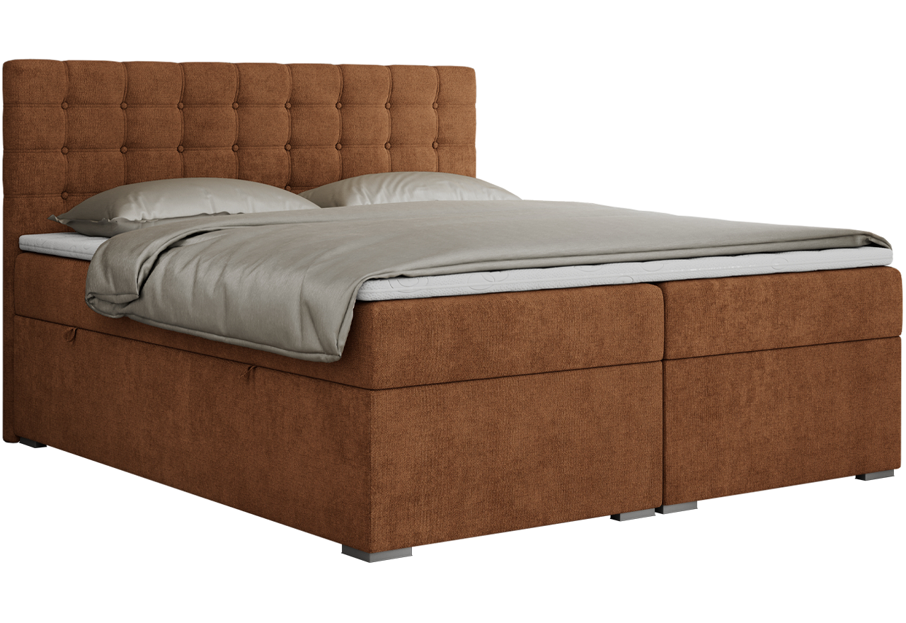 Łóżko kontynentalne SUSAN 180x200 - H3 - pomarańczowy, struktura