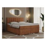 Łóżko kontynentalne SUSAN 200x200 - H3 - pomarańczowy, struktura