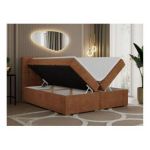 Łóżko kontynentalne SUSAN 200x200 - H3 - pomarańczowy, struktura